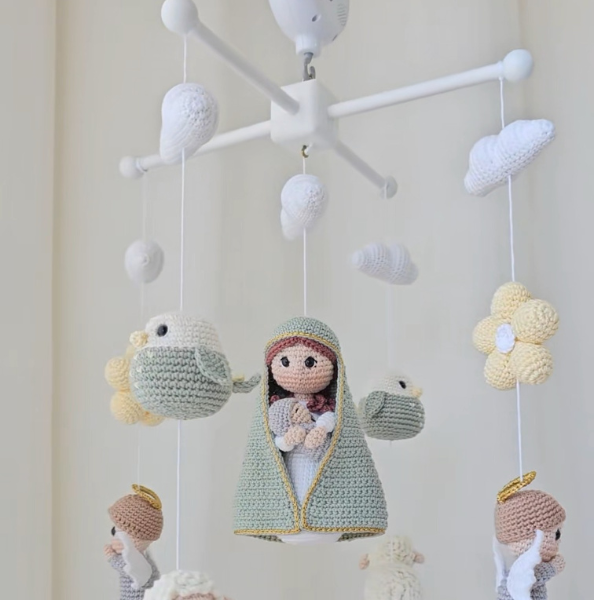 Móbile de Fé | Nossa Senhora e o Menino Jesus - 16 PEÇAS