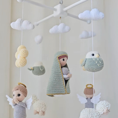 Móbile de Fé | Nossa Senhora e o Menino Jesus - 16 PEÇAS