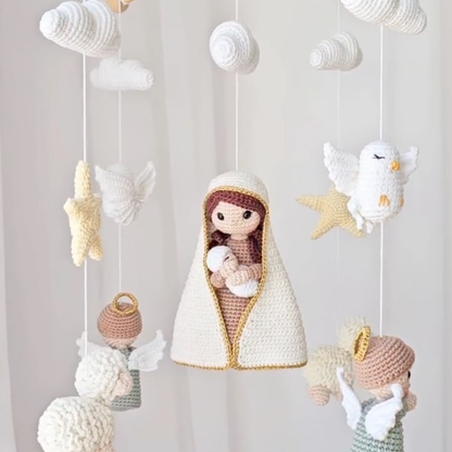 Móbile de Fé | Nossa Senhora e o Menino Jesus - 16 PEÇAS